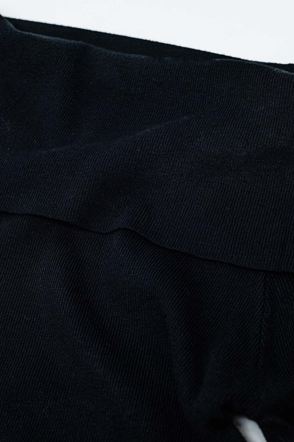 Vestido Maxi Bardot largo em malha preto