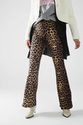 Leggings em spandex com padrão de leopardo