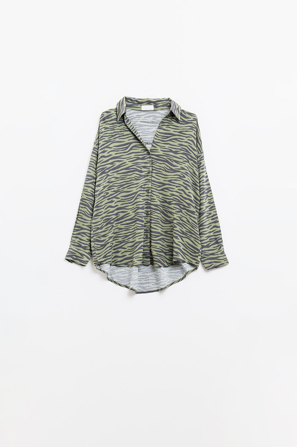 Camisa com estampado de zebra em verde