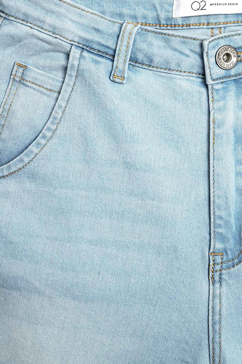 Calças de ganga Mom Wash claras com bolsos laterais