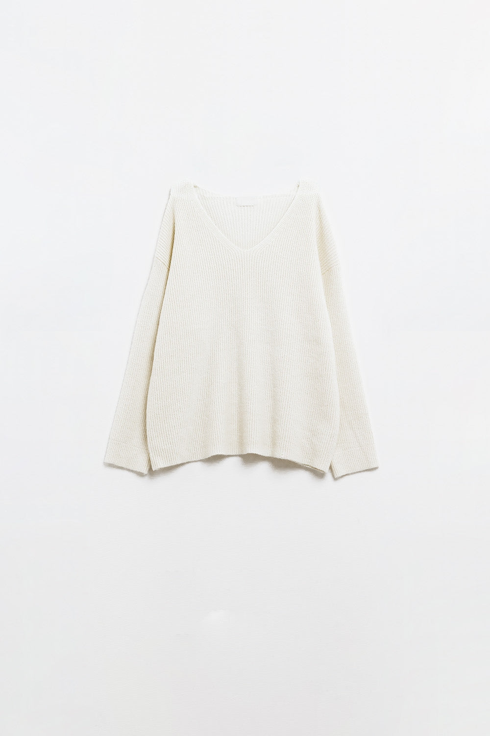 Camisola de malha branca de tamanho grande