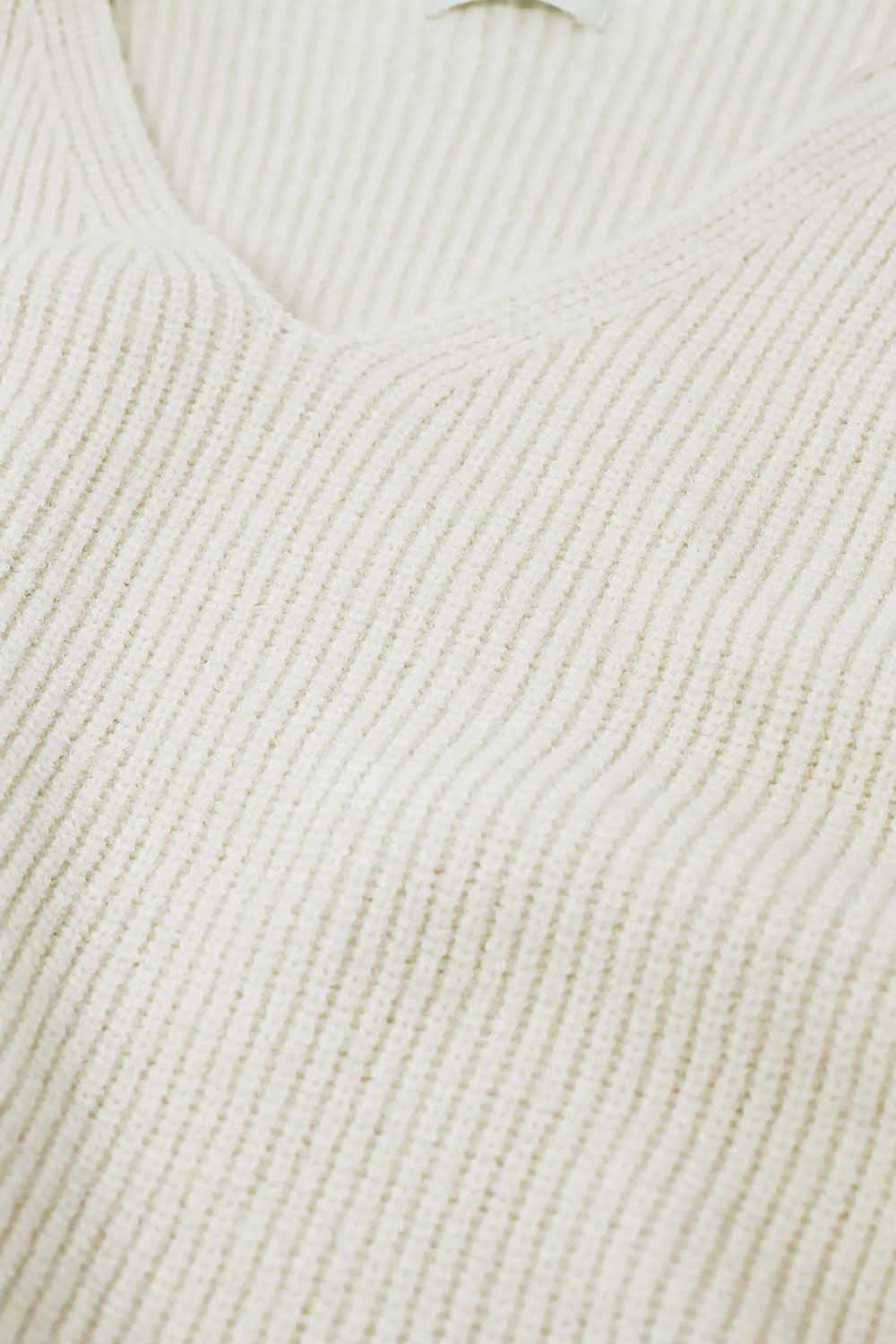 Camisola de malha branca de tamanho grande