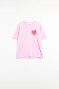 Camiseta Rosa Com Amor é um Beijo na Testa