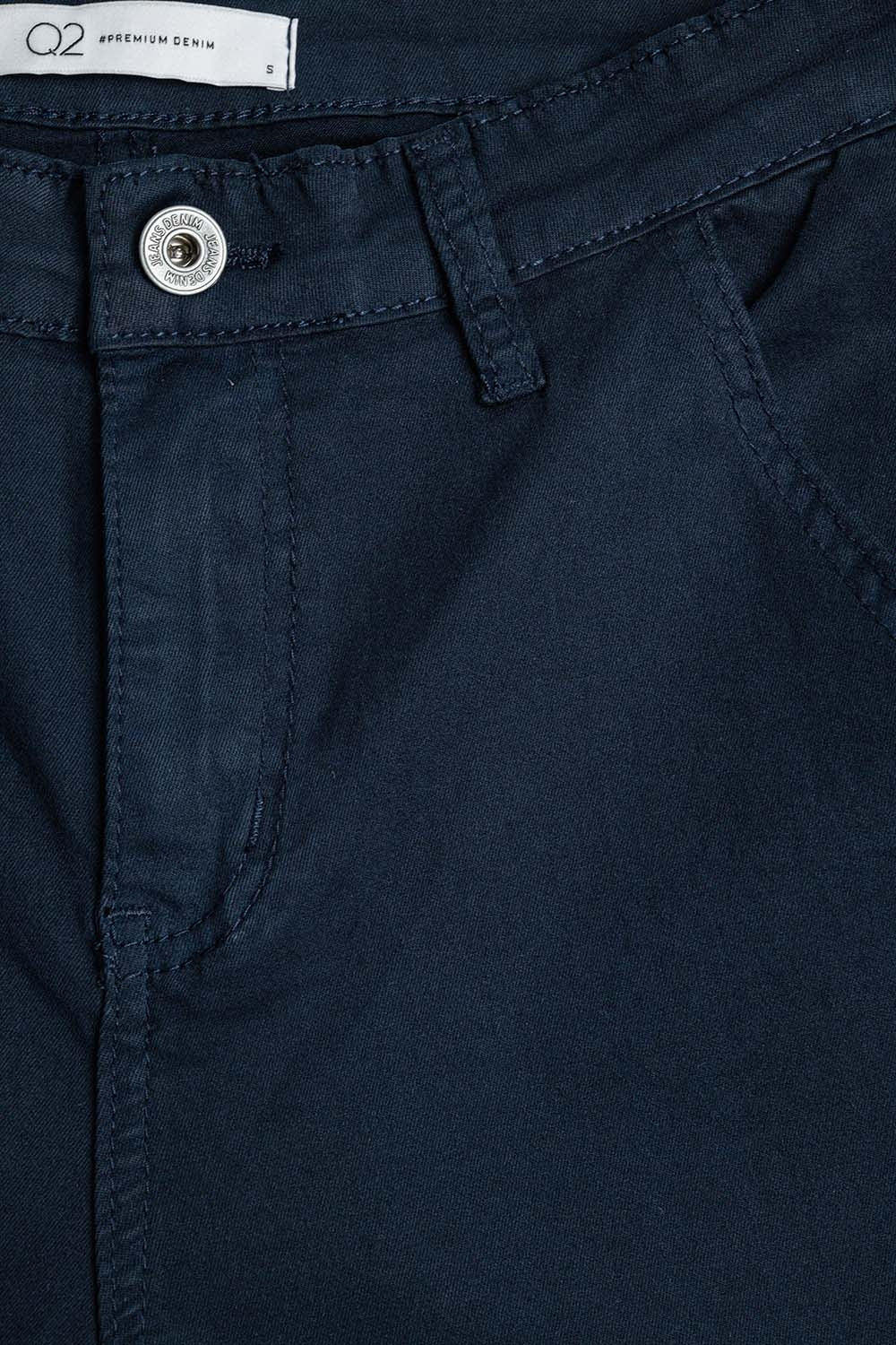 Calças de ganga Flare Azul Marinho em Denim Confortável e Elástico