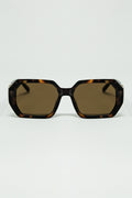Óculos de Sol em Formato de Diamante Ember com Lentes Coloridas em Tartaruga
