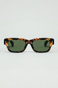 Óculos de Sol Âmbar com Lentes Ovais Verde Escuro