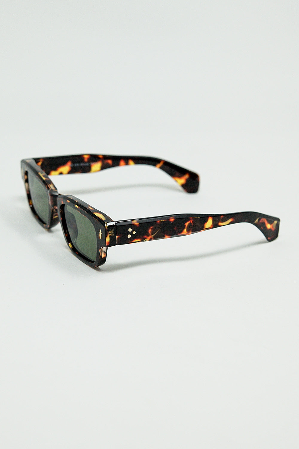 Óculos de Sol Âmbar com Lentes Ovais Verde Escuro