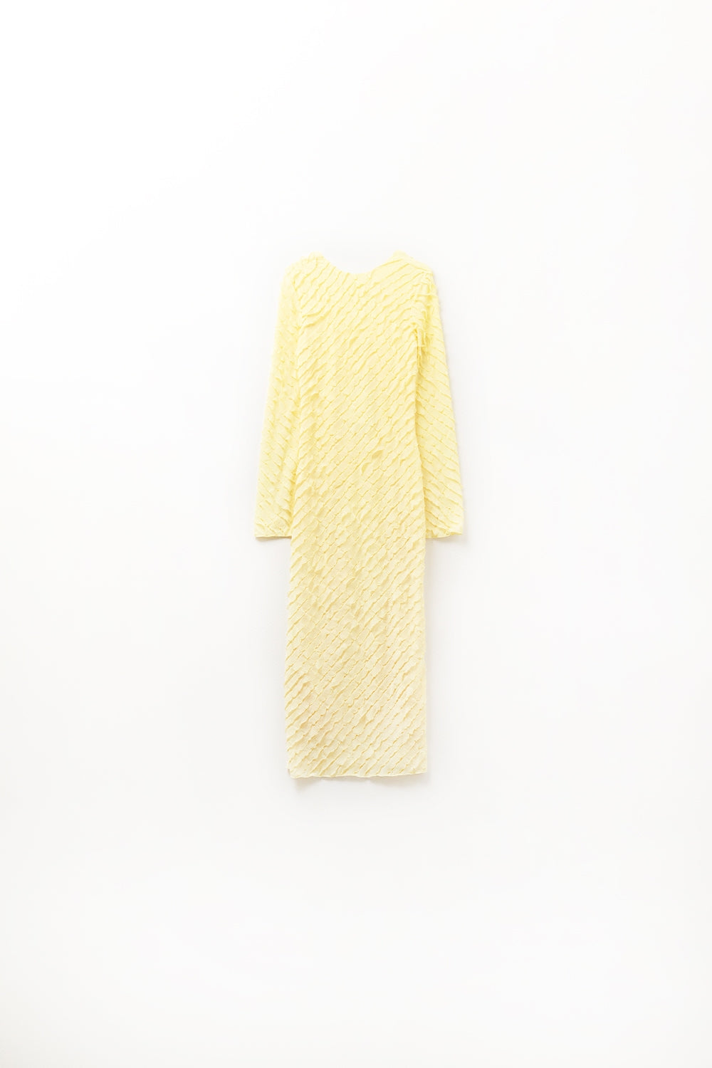 Vestido maxi amarelo manteiga com design de folhos mini Bias