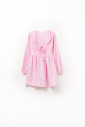 Minivestido com laço na frente cor-de-rosa cuadros vichi