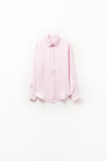 Camisa com botões rosa bebé em cetim