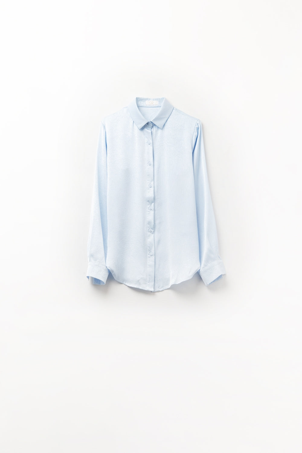 Camisa Azul Bebê com Botões em Cetim