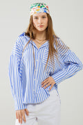 Blusa listrada azul claro relaxada