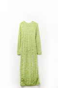 Vestido maxi verde com folho mini Bias