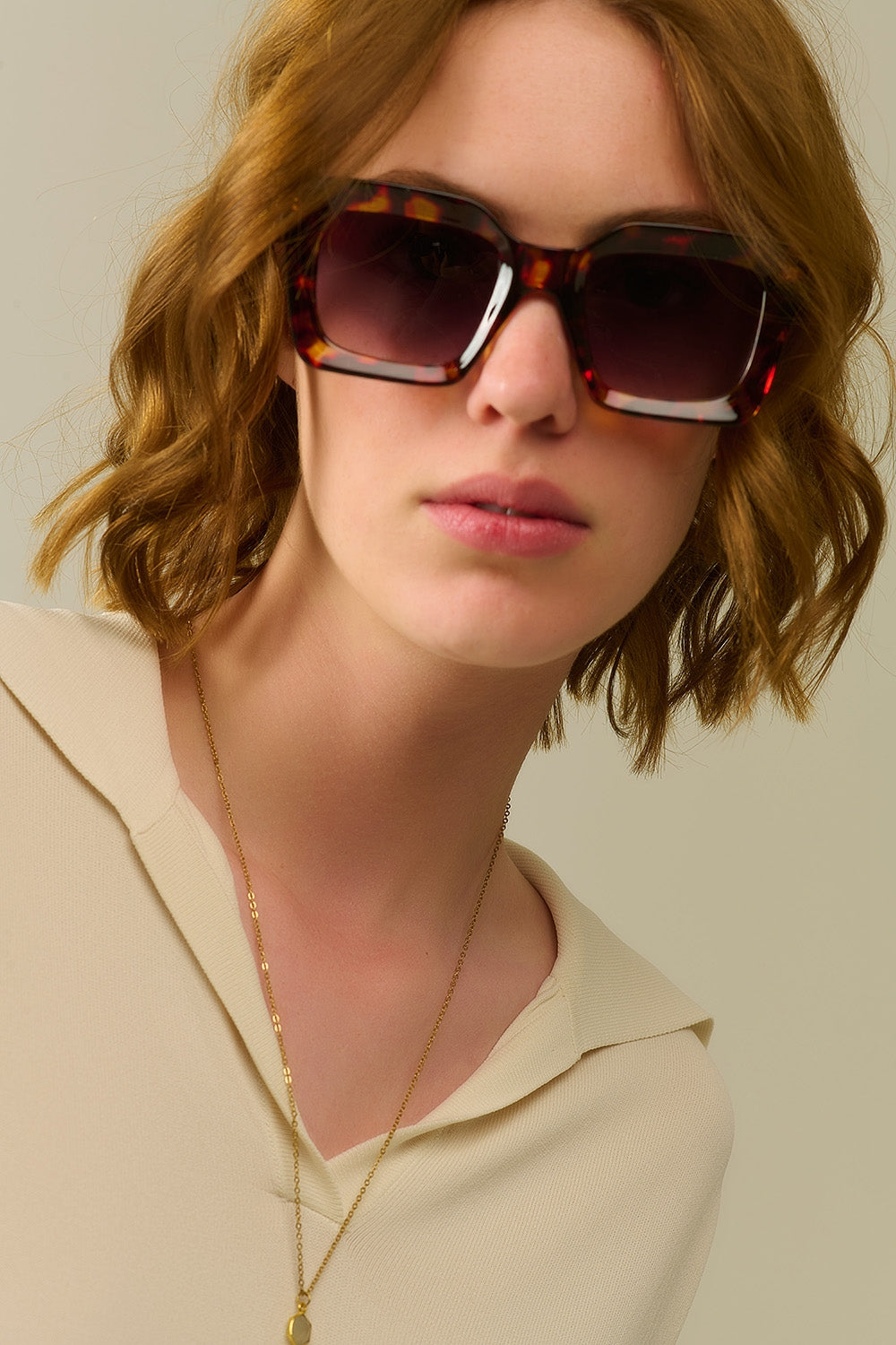 90s Squared Sunglasses em castanho