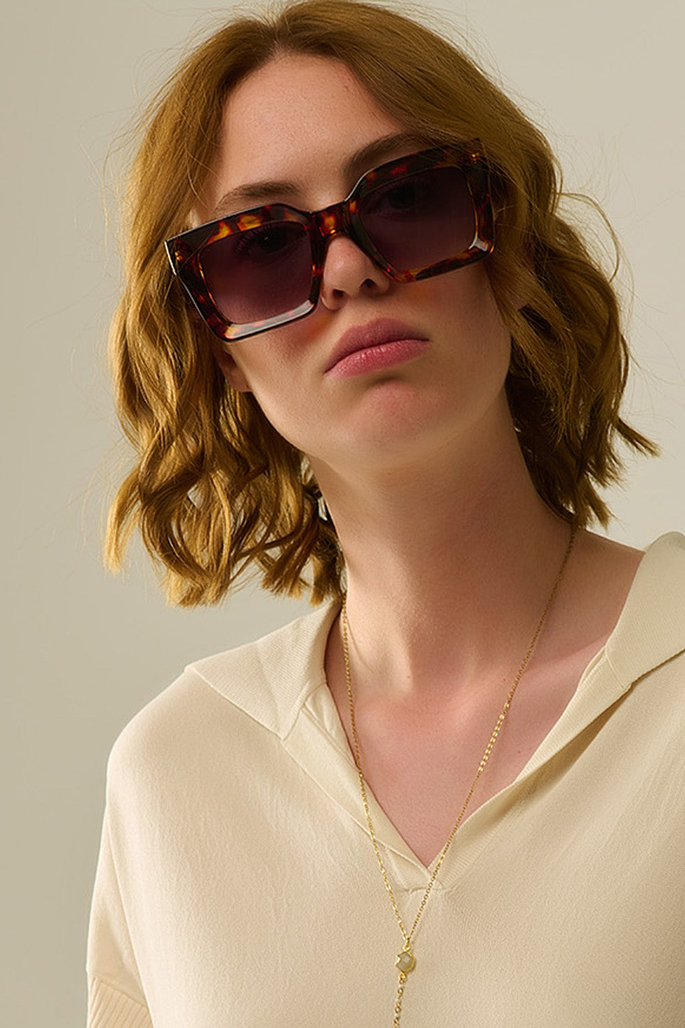 90s Squared Sunglasses em castanho