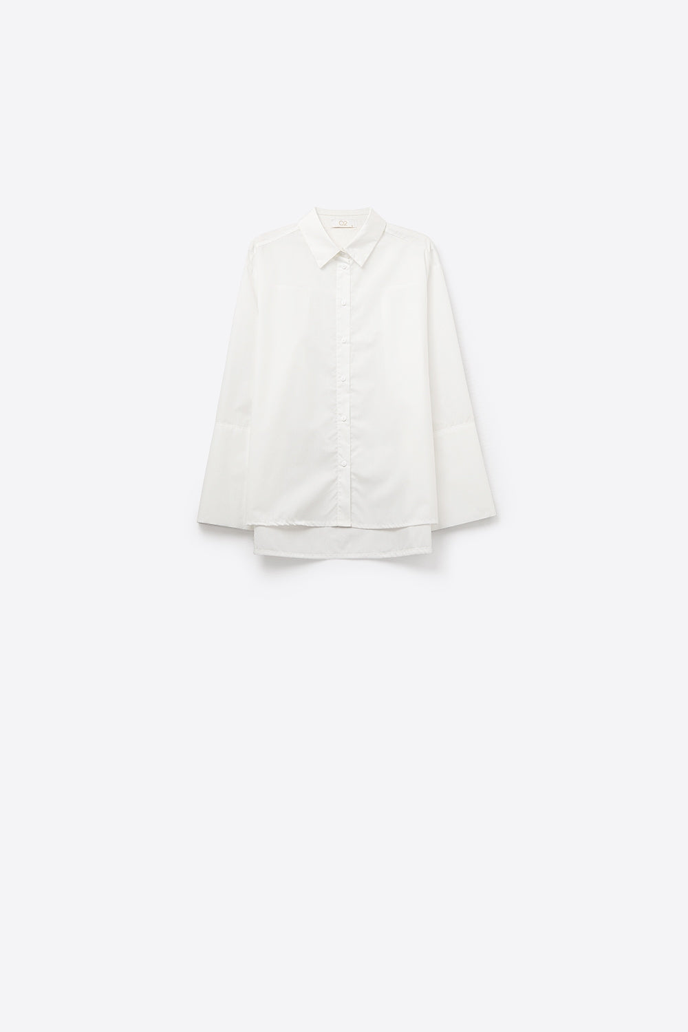 camisa de popelina branca com punhos extra largos