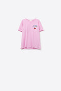 T-shirt cor-de-rosa com grafismo La Cerise Market Saint-Tropez