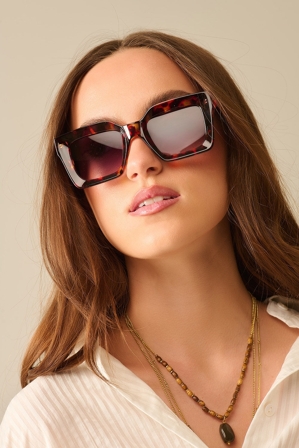 90s Squared Sunglasses em castanho