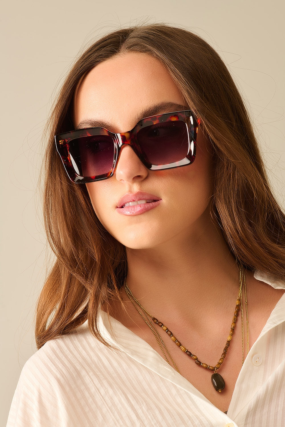 90s Squared Sunglasses em castanho