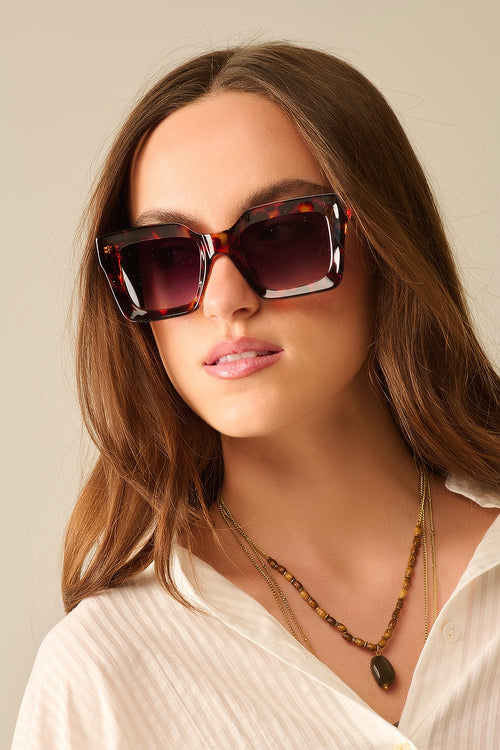 90s Squared Sunglasses em castanho