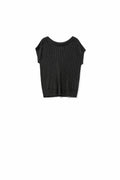 Camisola preta de malha fina com gola redonda