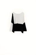 Camisola com asas de morcego em blocos de cores Branco e preto