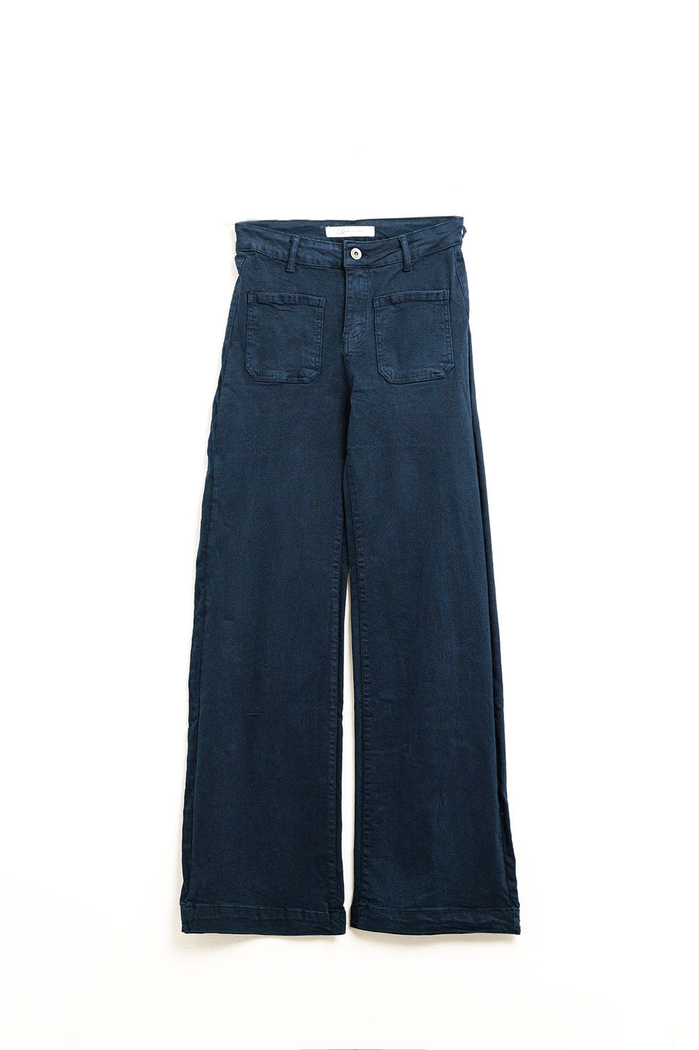 Calças de ganga largas de cintura alta em Dark Navy