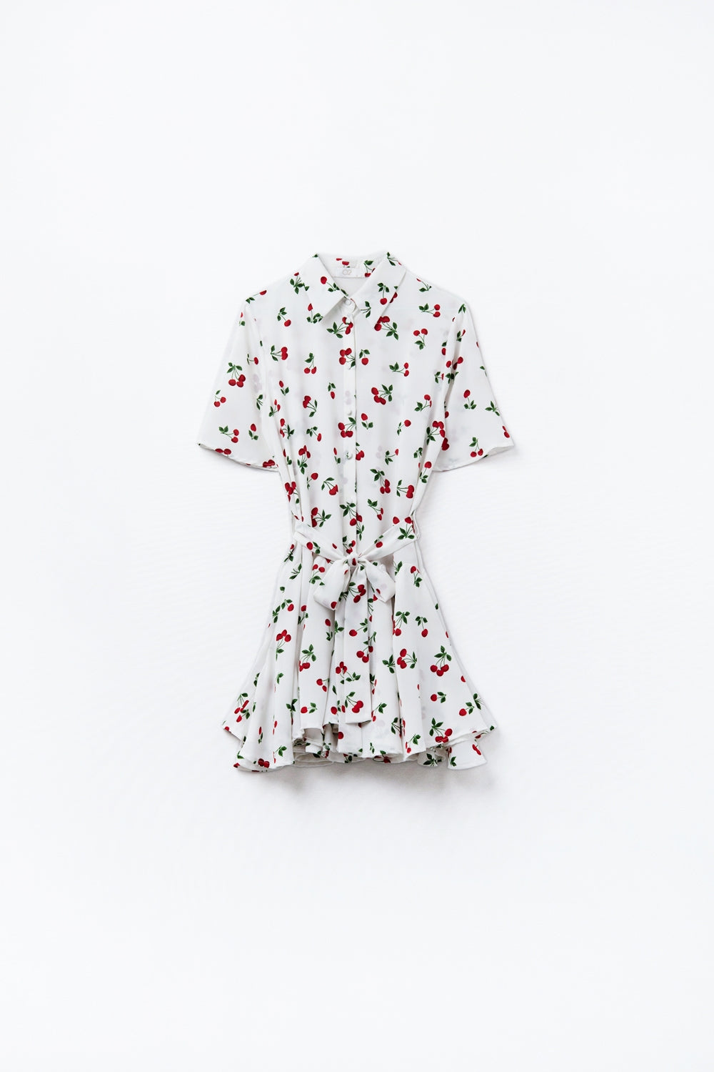 Vestido curto com camisa estampada Cherry
