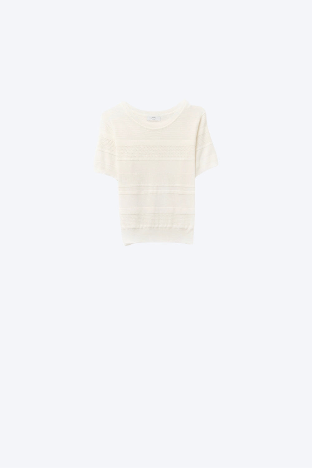 Camisola de malha com riscas texturadas em branco