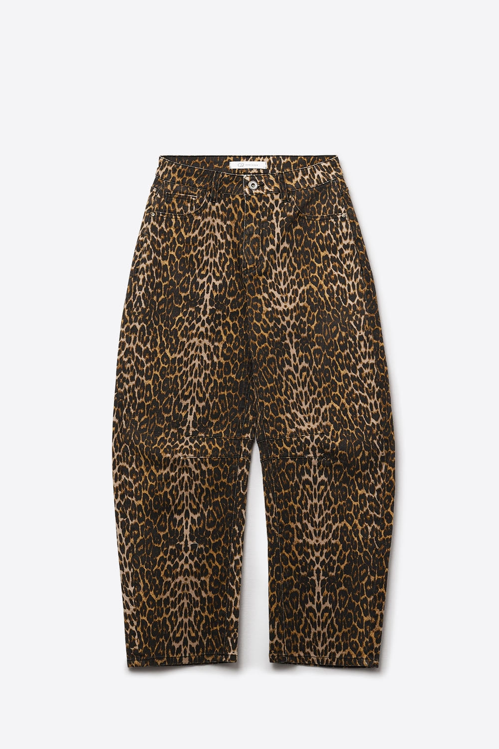 Calças de ganga com estampado leopardo Barrel