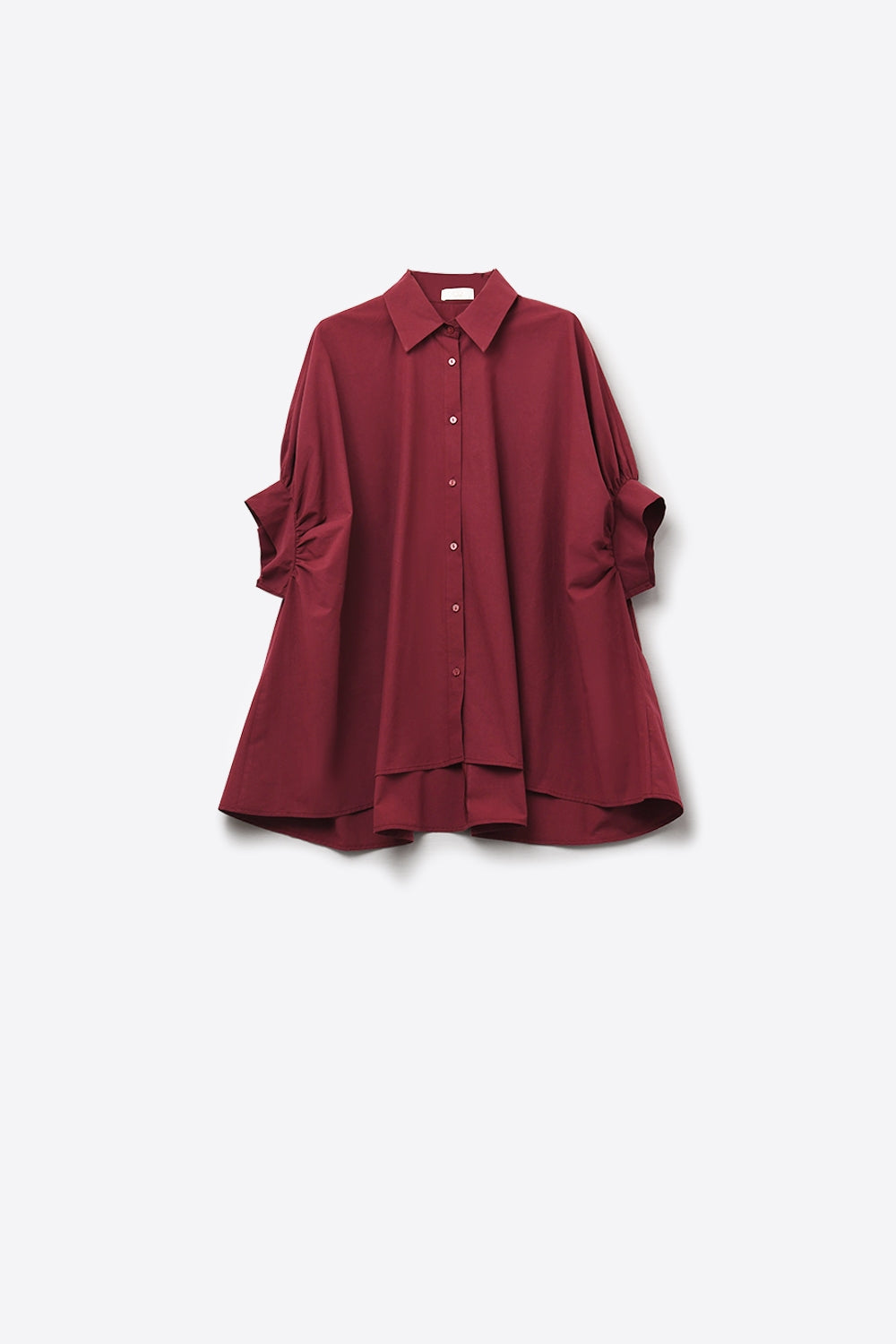 Blusa oversized borgonha com manga curta