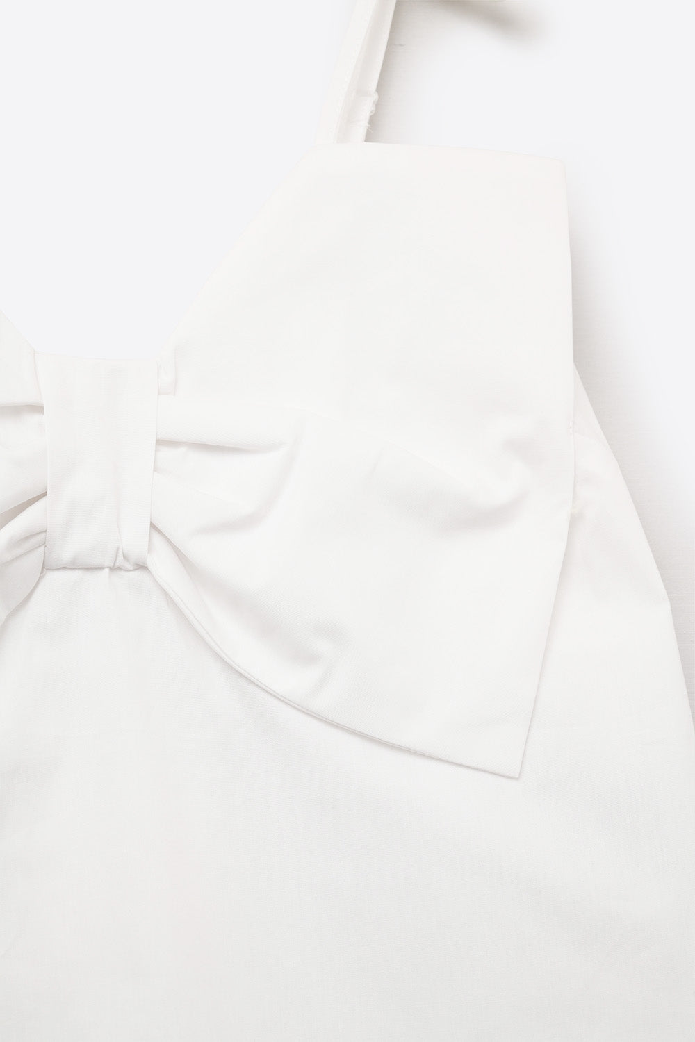 Top de popeline branco com pormenor de laço
