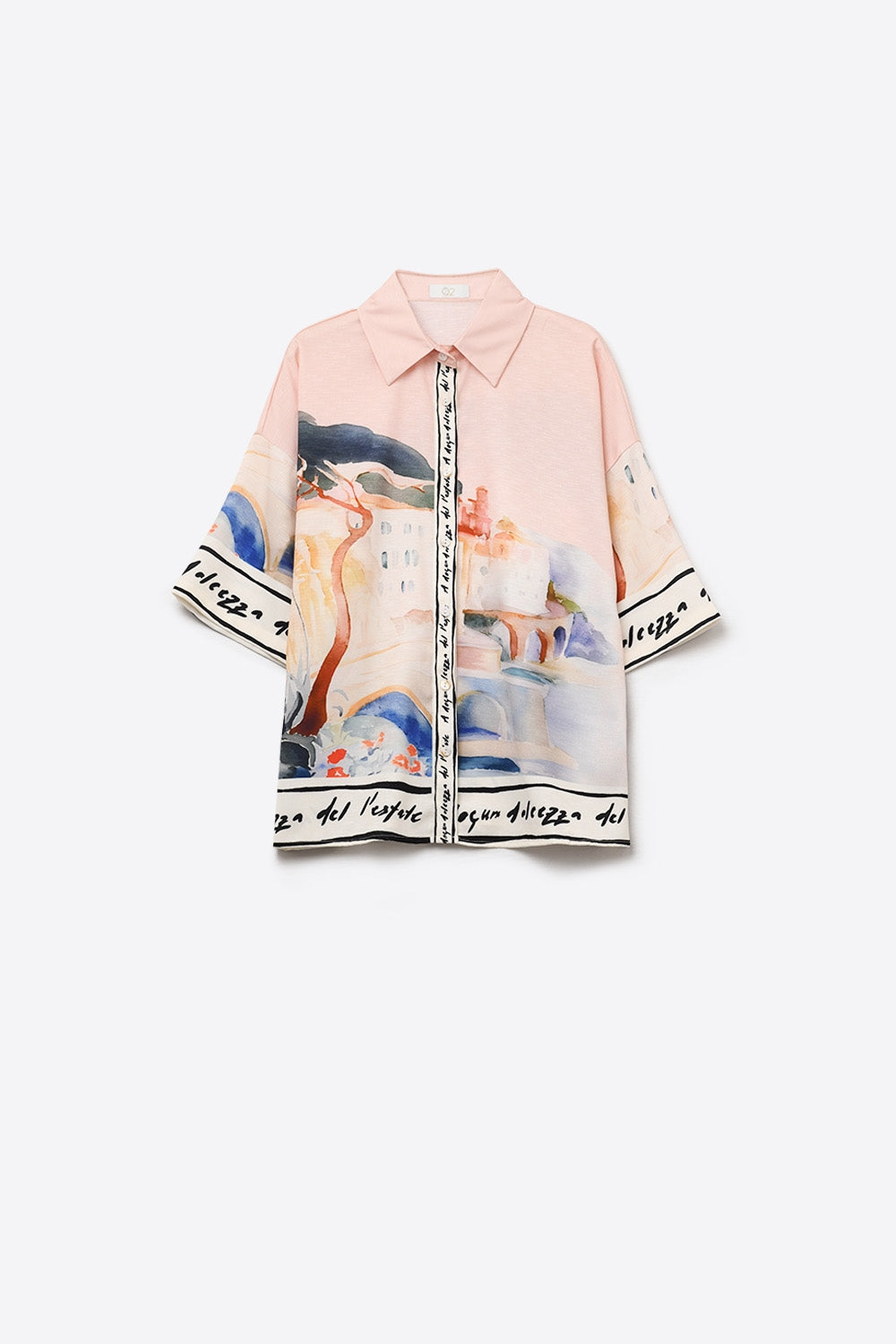 camisola com estampado de aguarela rosa de verão