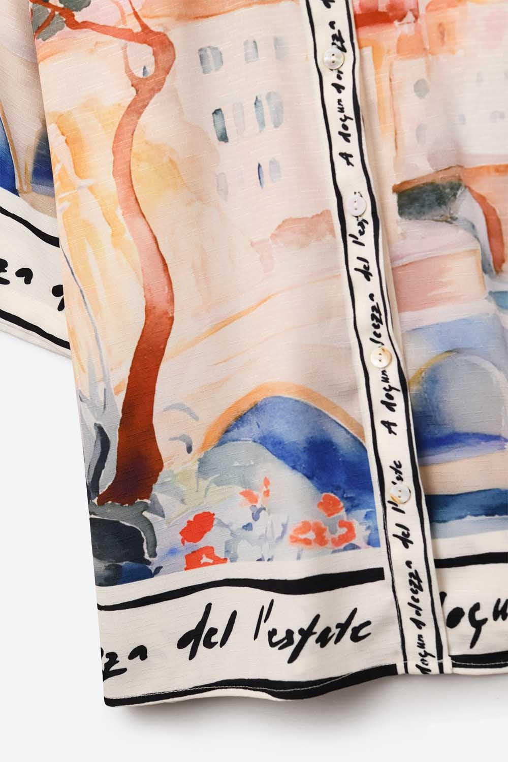 camisola com estampado de aguarela rosa de verão