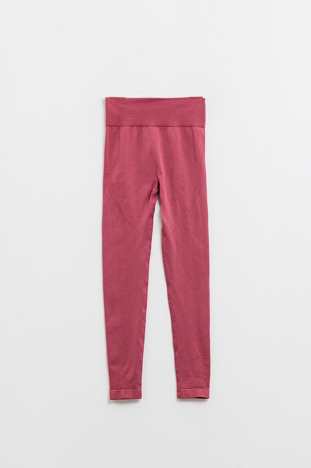 Old Pink Seamless Ribbed High-Waist Leggings