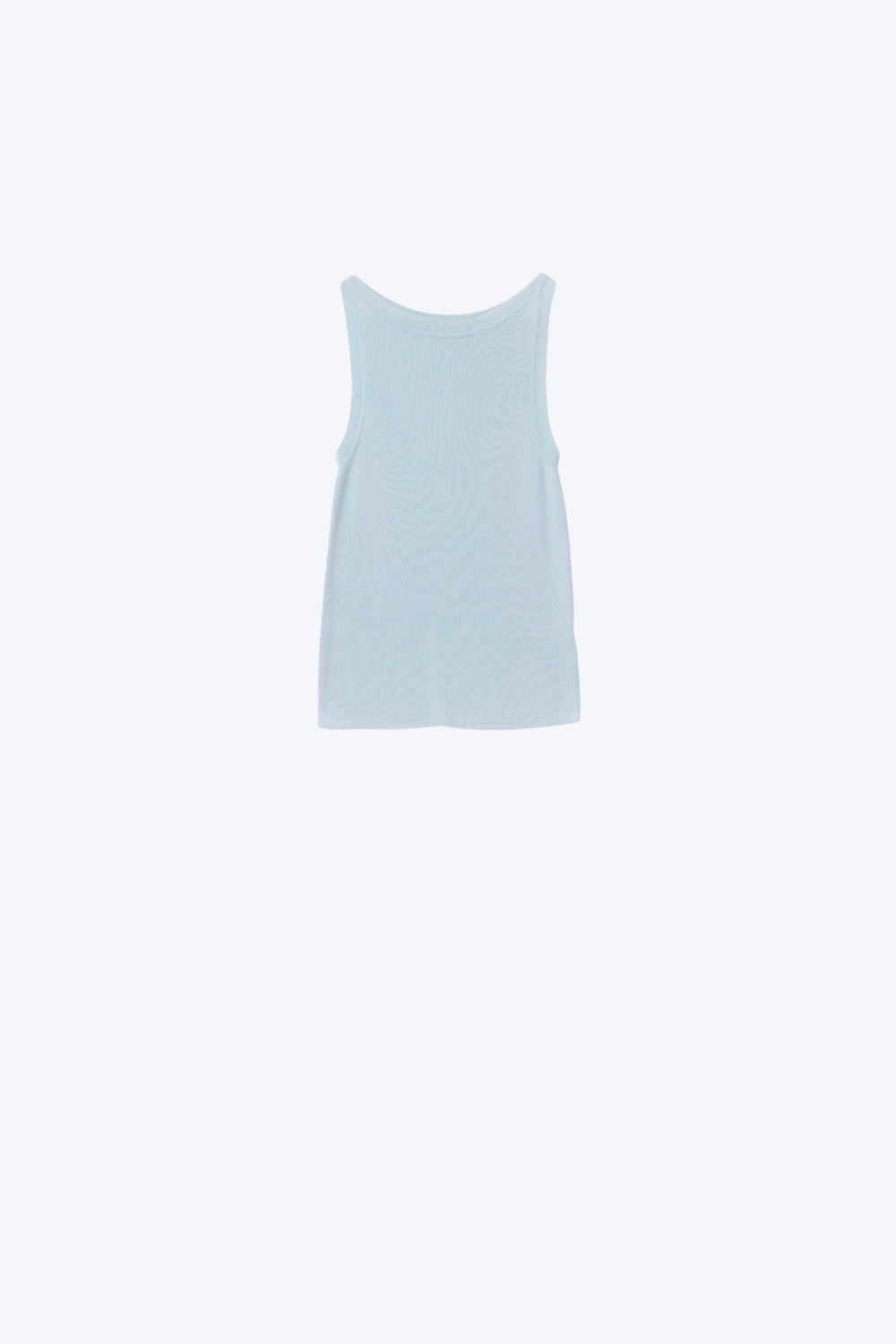 Camisola com gola redonda com nervuras em azul bebé