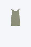 Camisola com gola alta caqui com nervuras