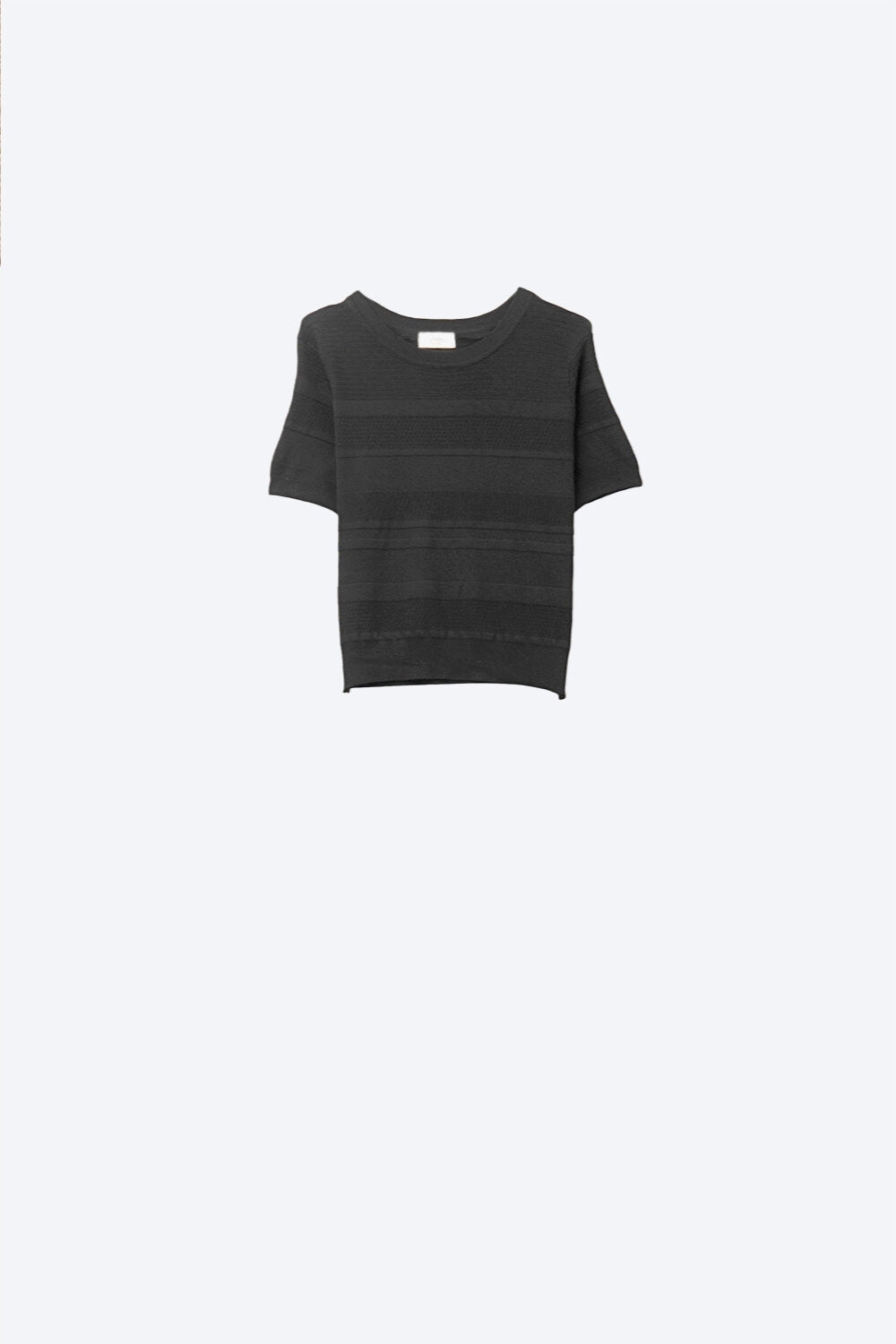 Camisola de malha com riscas texturadas em preto