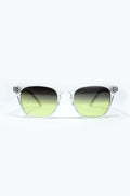 Óculos de sol transparentes de gradiente com lentes Sunset