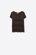 Camisola de malha com riscas castanhas