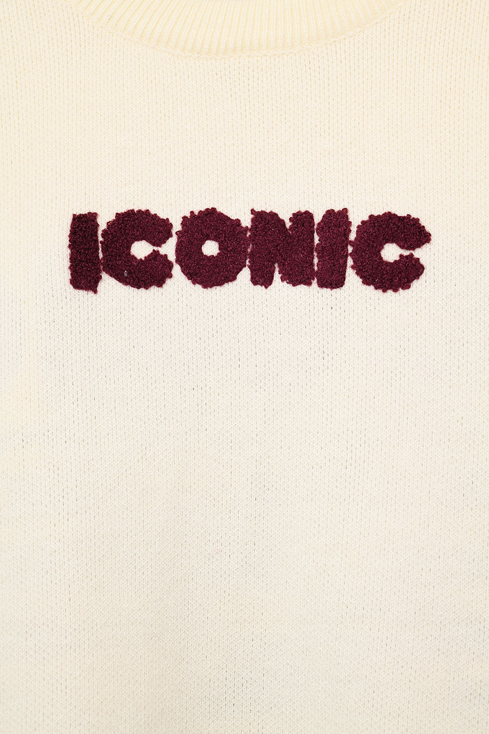 Camisola ICONIC bordada com estampado Global Tour nas costas em creme