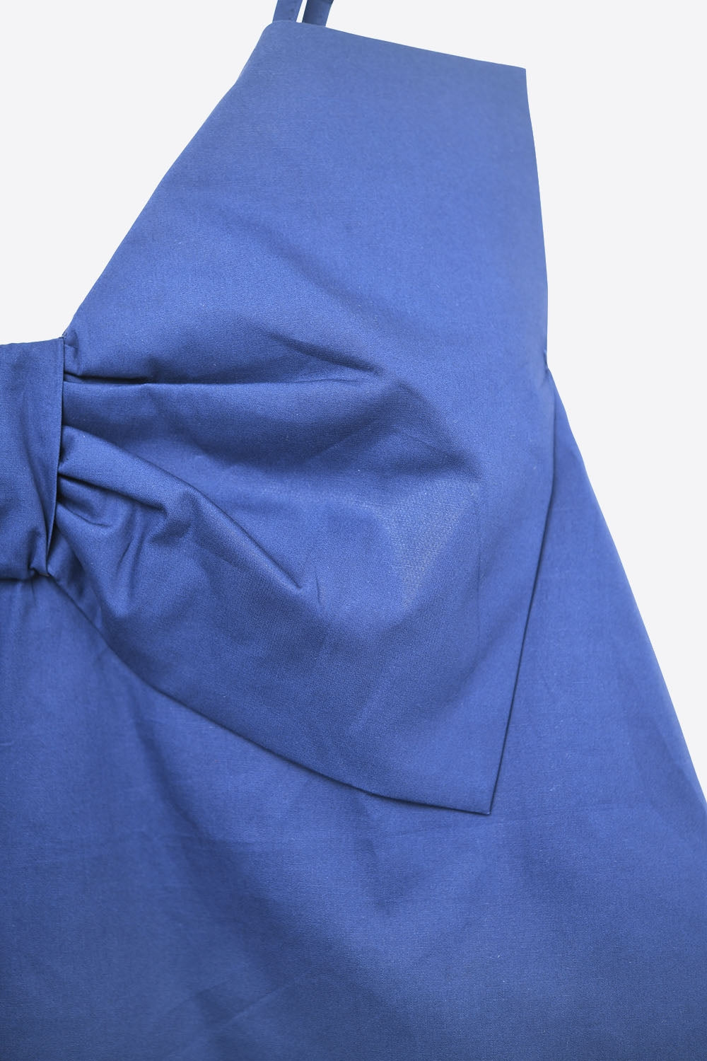 Top de popelina azul-marinho com pormenor de laço