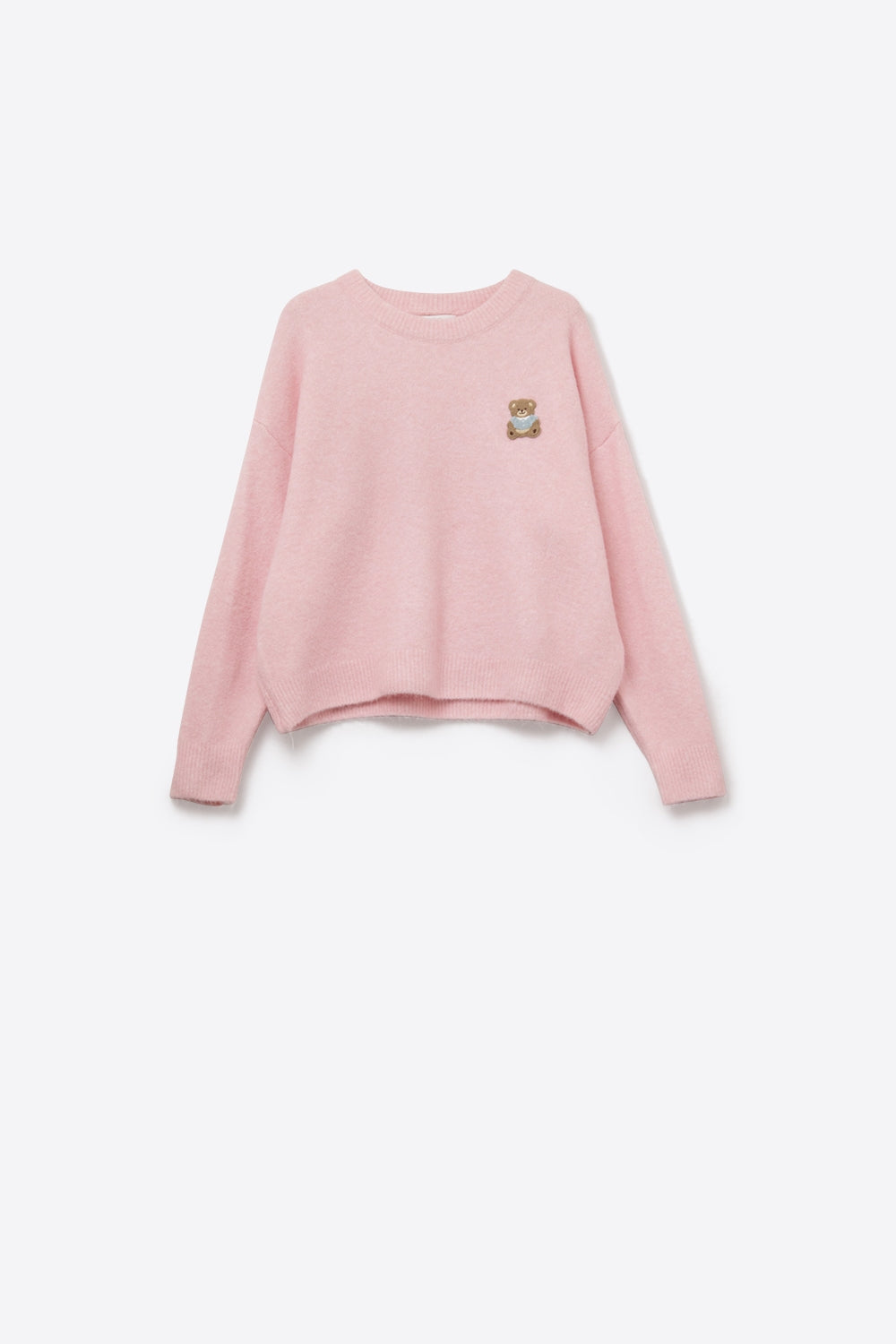 Camisola cor-de-rosa com remendos de urso