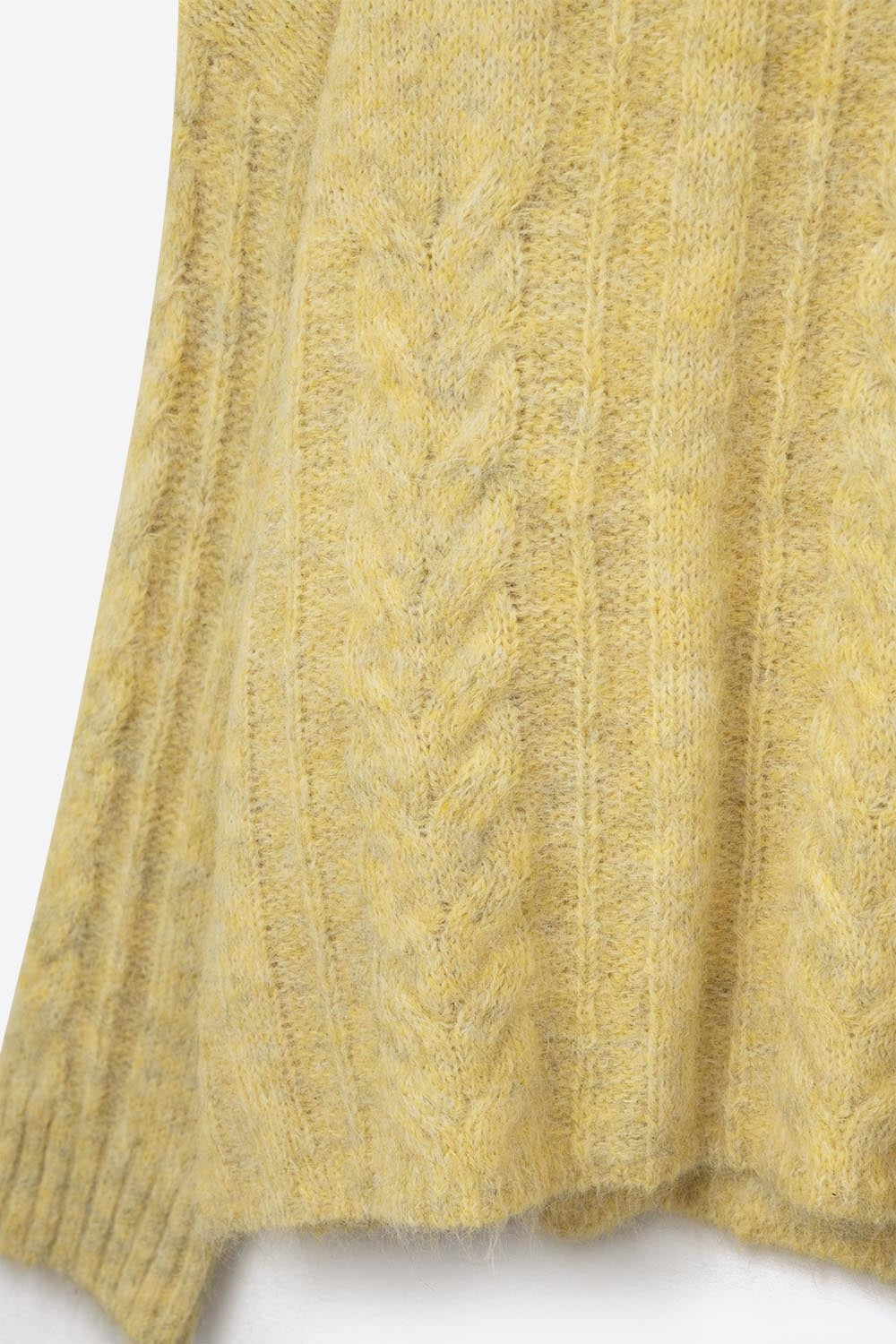 Camisola de malha fina com gola redonda em amarelo