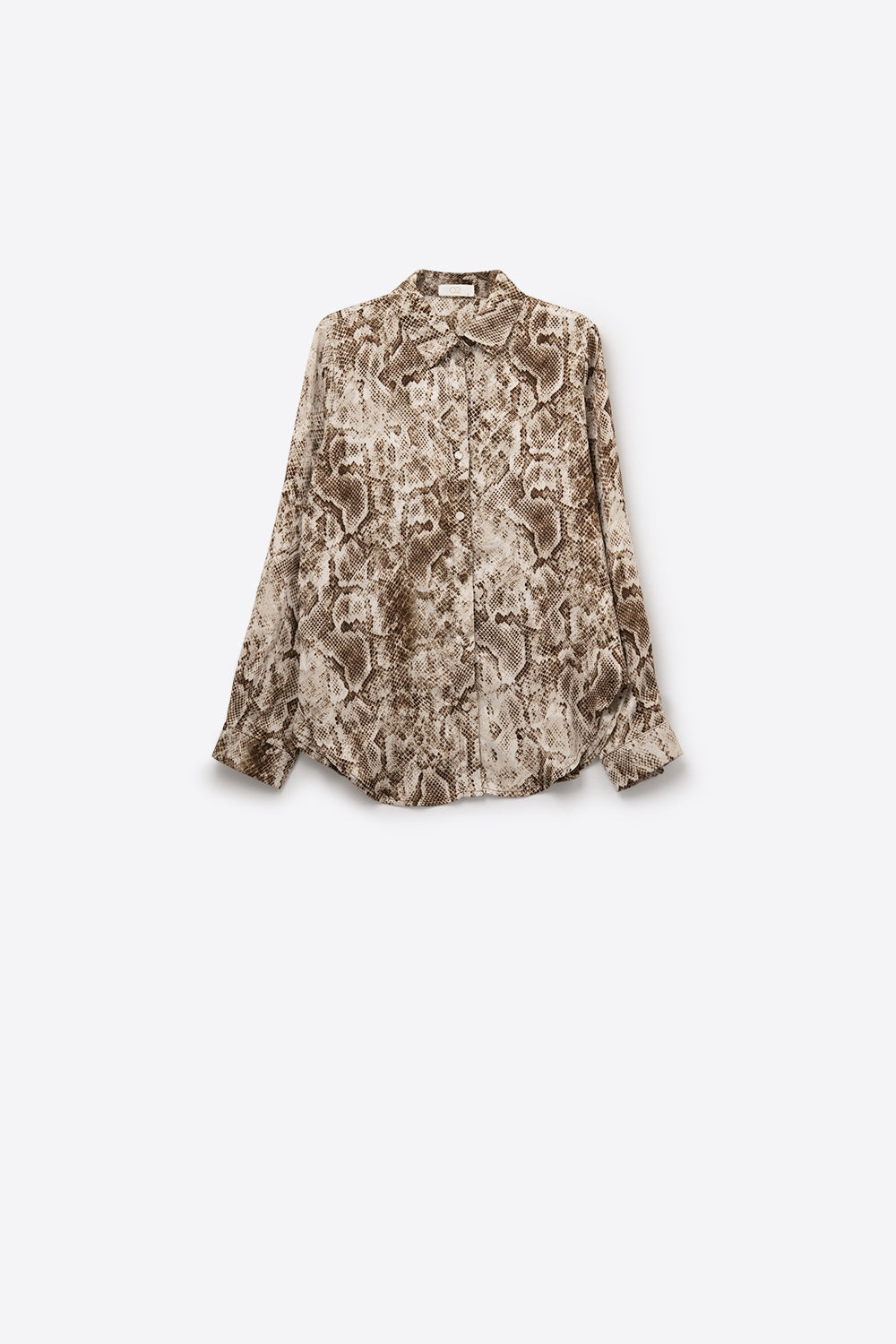 Camisa descontraída com estampado de cobra em castanho