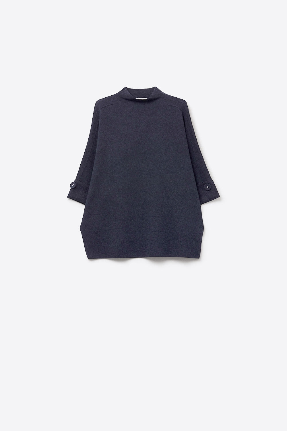 Camisola de malha azul-marinho com pormenores de botões