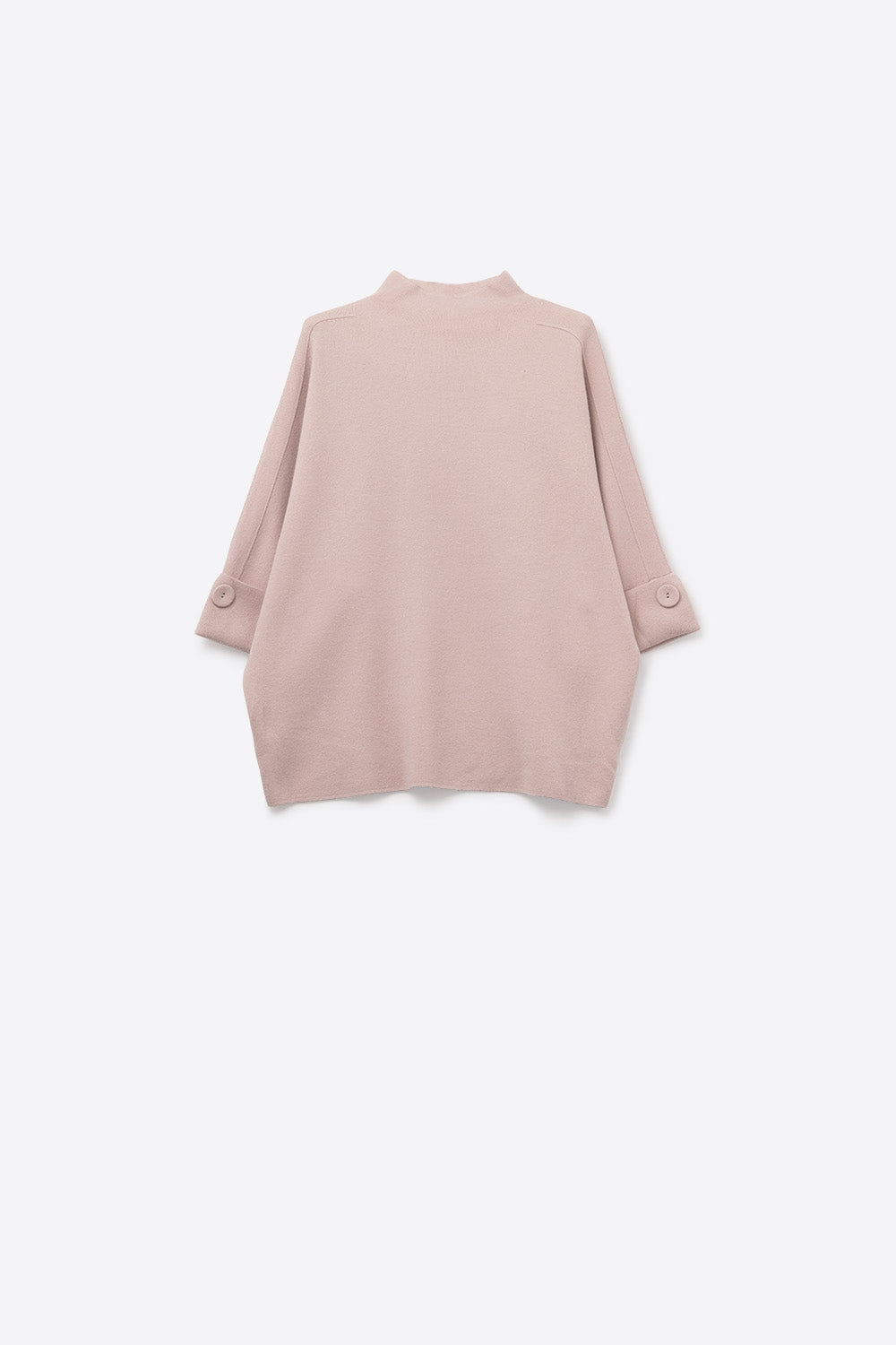 Camisola de malha rosa com pormenores de botões