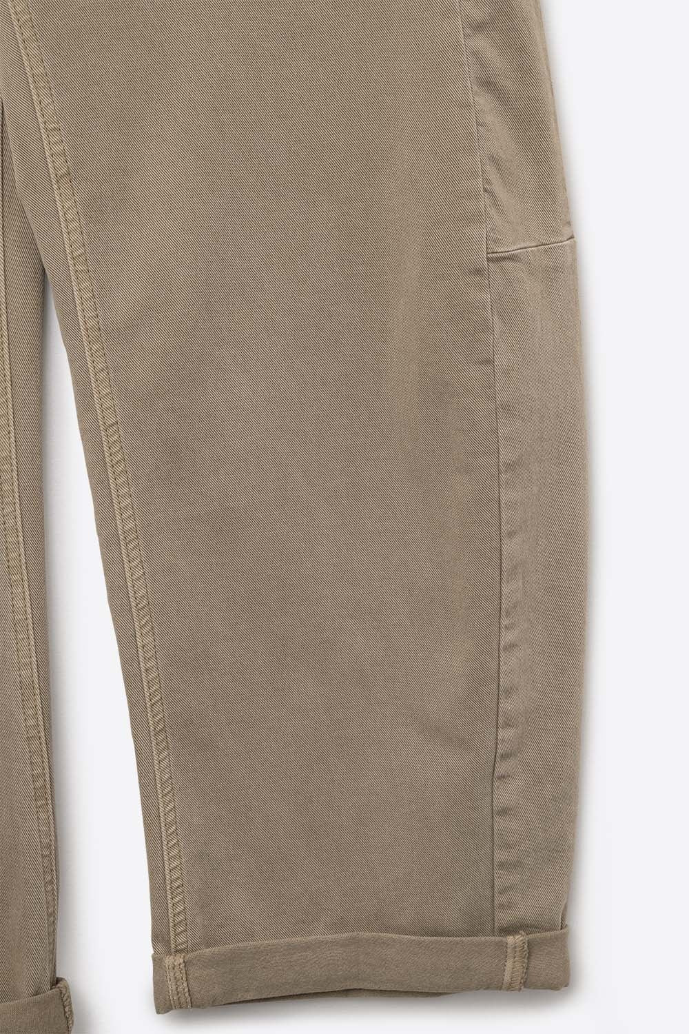 Calças de ganga baggy Barrel bege na moda com bolsos