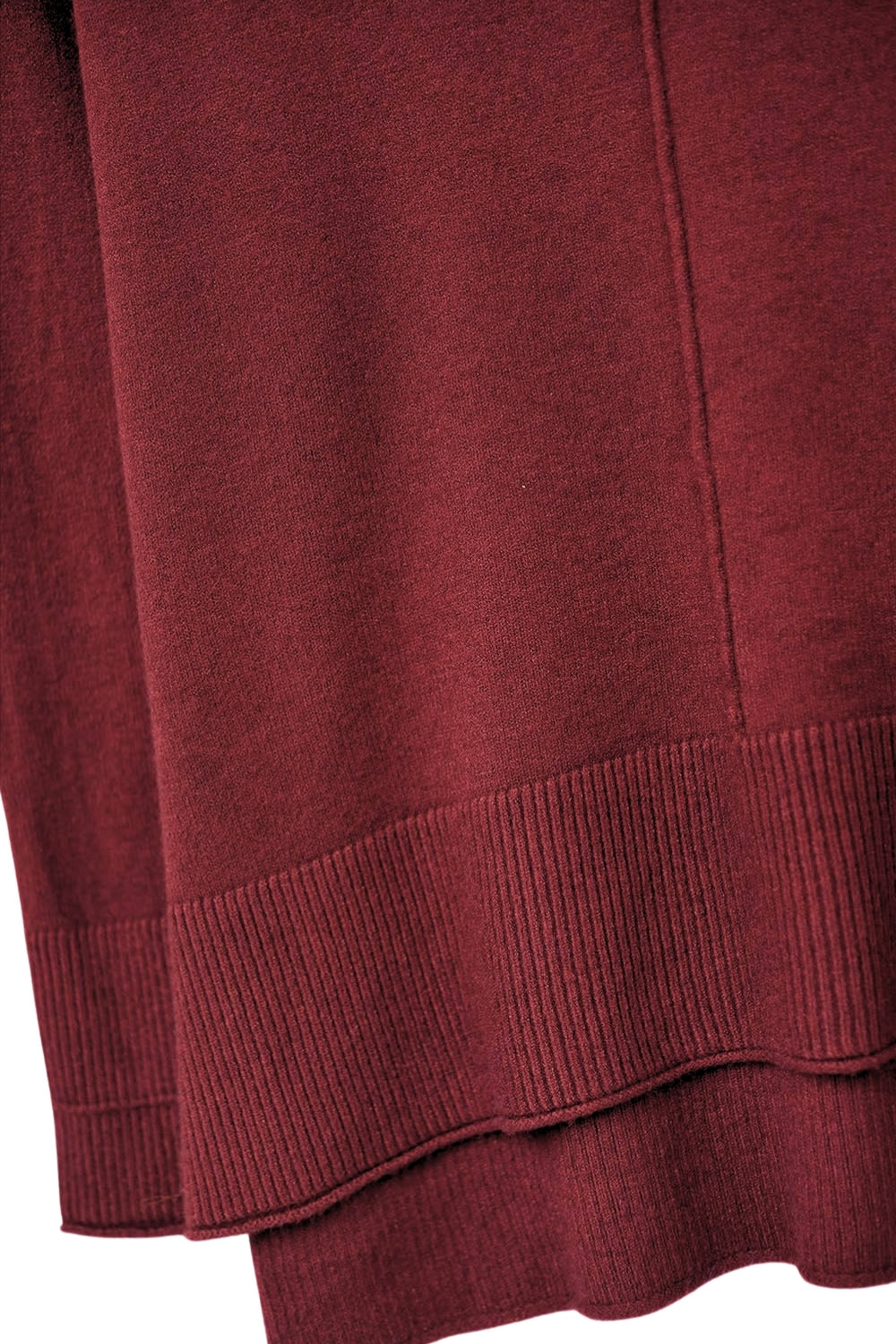 Camisola com gola redonda de grandes dimensões em Borgonha