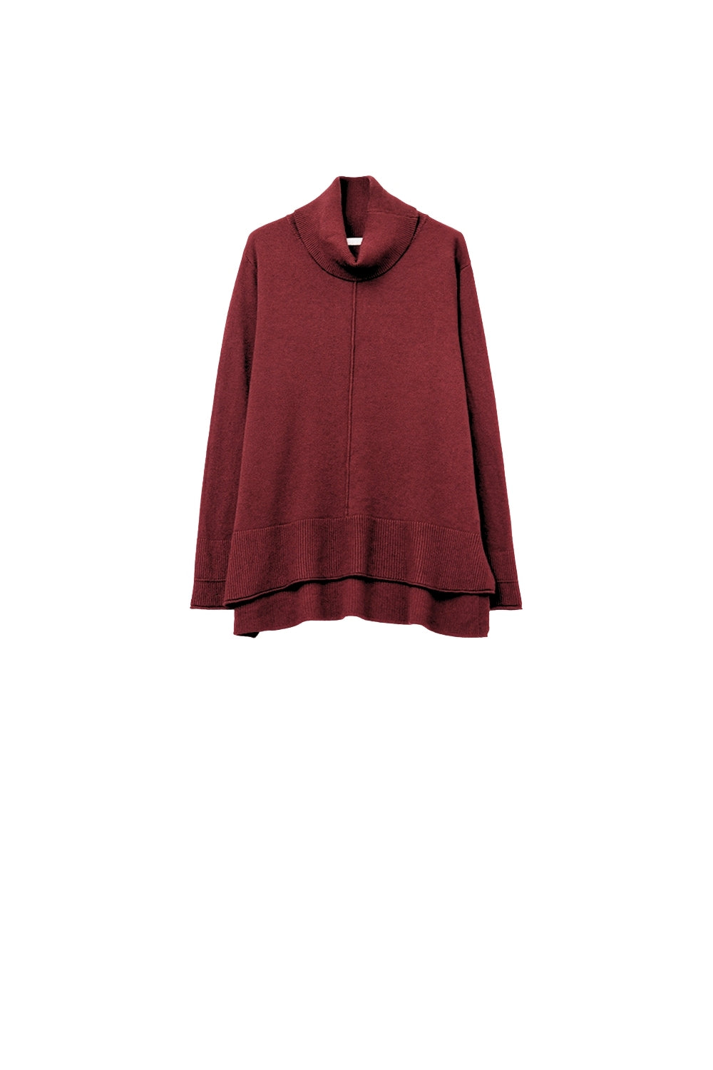 Camisola folgada cor de vinho com pormenor aberto nas costas